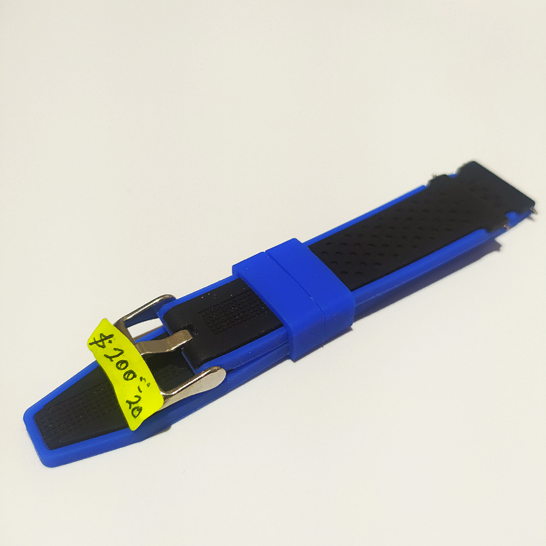 Men's Blue and Black Silicone Strap 20mm
