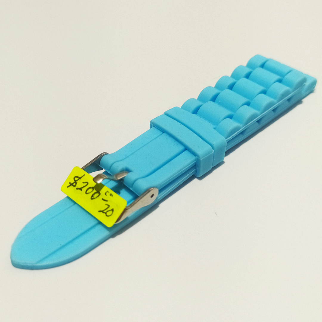 Men's Light Blue Silicone Strap 20mm