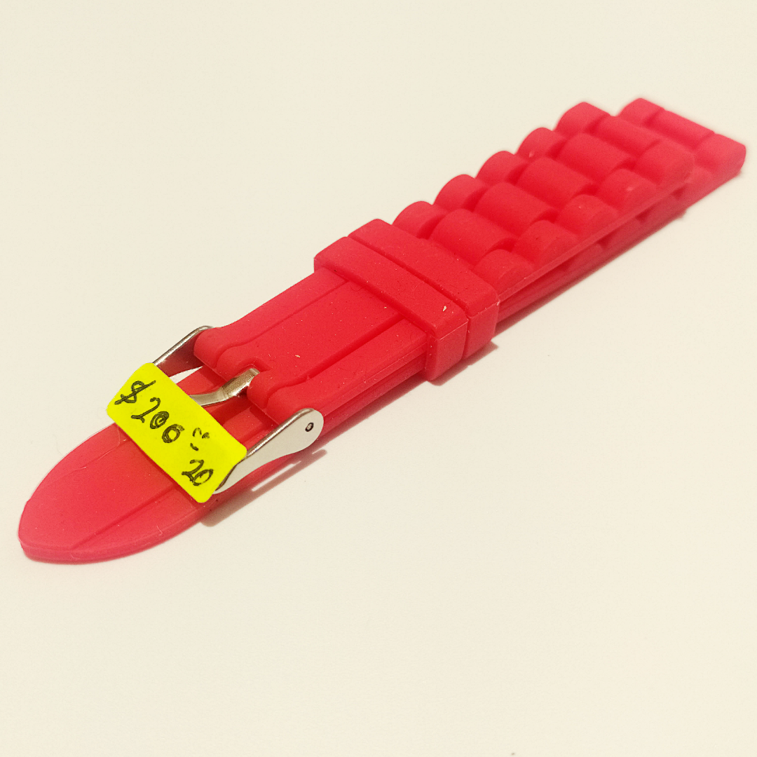 Unisex Red Silicone Strap 22mm