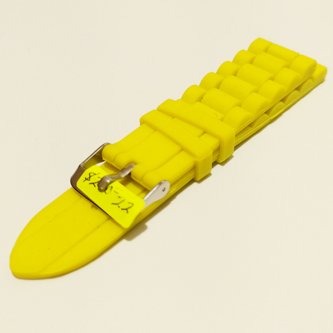 Unisex yellow silicone strap 22mm