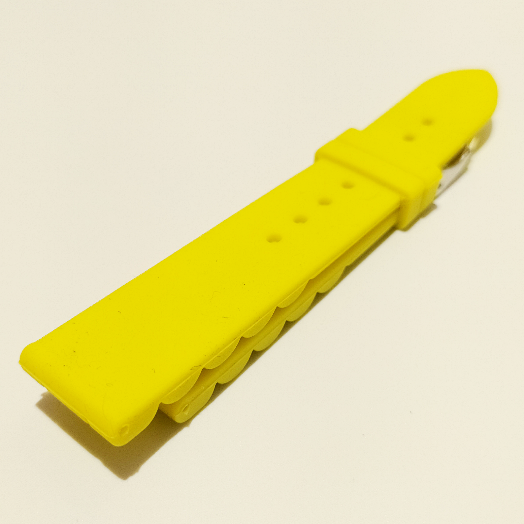 Unisex yellow silicone strap 20mm
