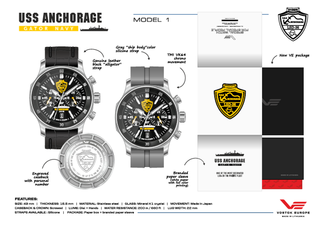 Vostok-Europe USS Anchorage 43mm Mecha-Quartz Chronograph