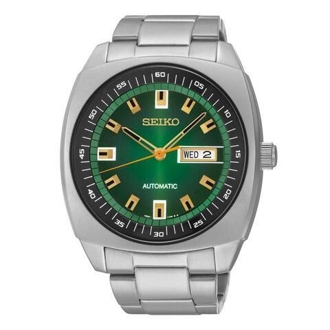 Seiko Men’s Automatic Recraft Green Dial Silver Tone