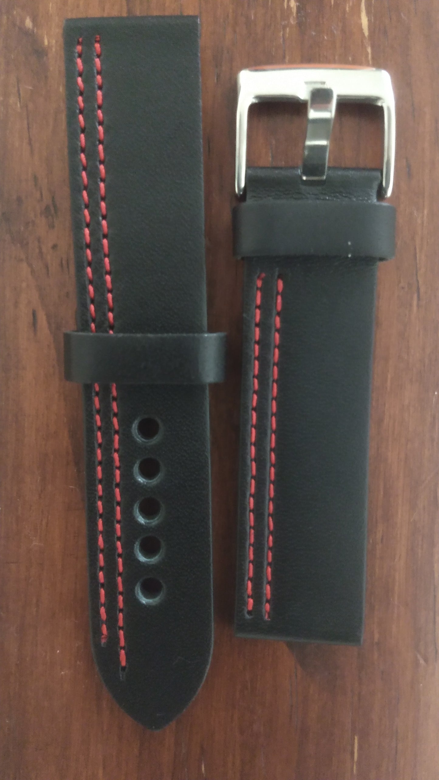 Black Flat Leather Strap