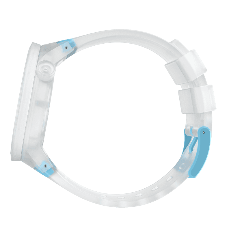 Swatch Blue-In-Jelly Quartz White Skeleton Dial Watch SO27E105