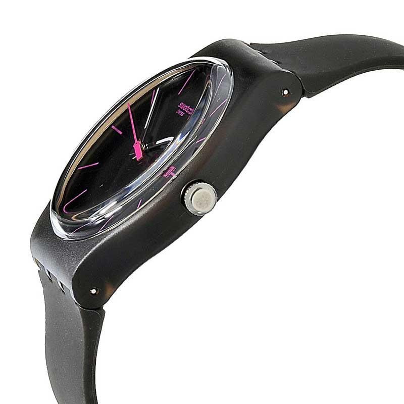 Swatch Rebel Brown Dial Brown Rubber 41 mm Watch SUOC700