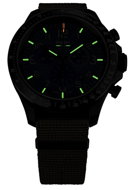 Traser P67 Officer Pro Chronograph Khaki Swiss-Made Tritium Watch 109459