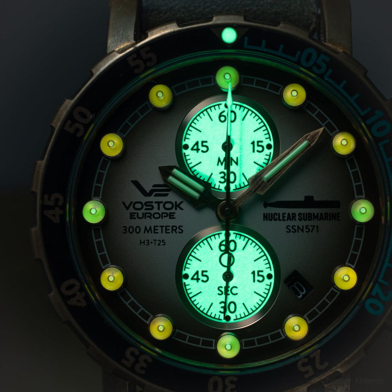 Vostok-Europe SSN 571 Mecha-Quartz Chronograph Submarine Watch on Bracelet (VK61/571F612B)