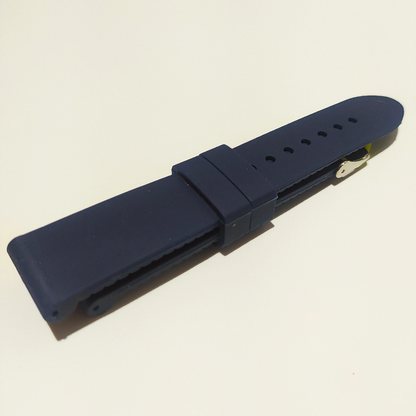 Men's Black Patterned Silicone Strap 20mm