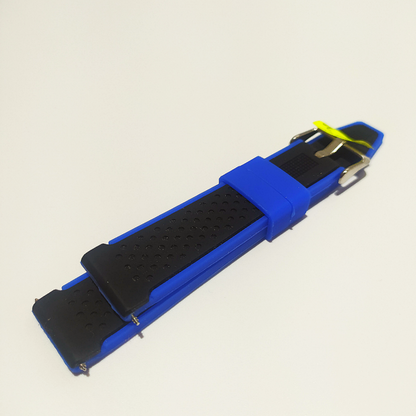 Men's Blue and Black Silicone Strap 20mm