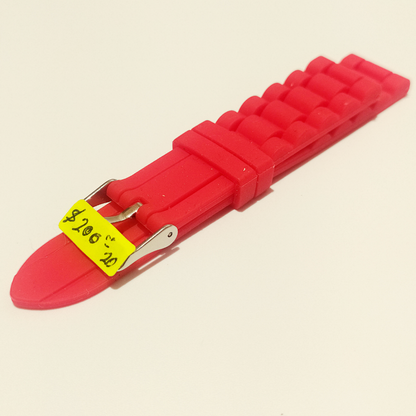 Unisex Red Silicone Strap 22mm