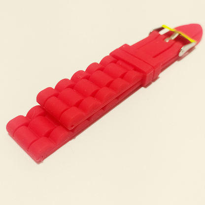 Unisex Red Silicone Strap 22mm