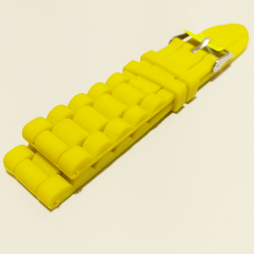 Unisex yellow silicone strap 22mm