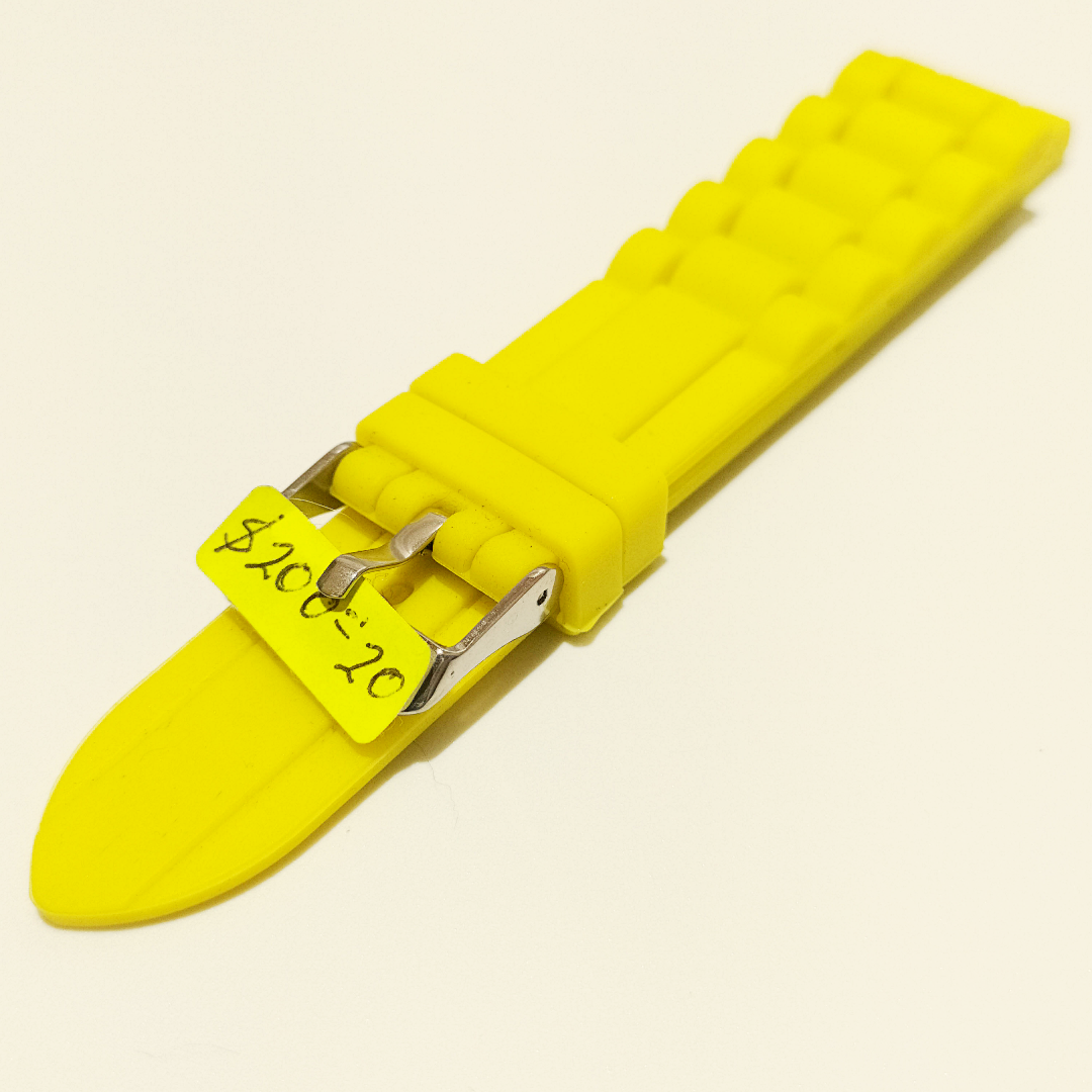 Unisex yellow silicone strap 20mm