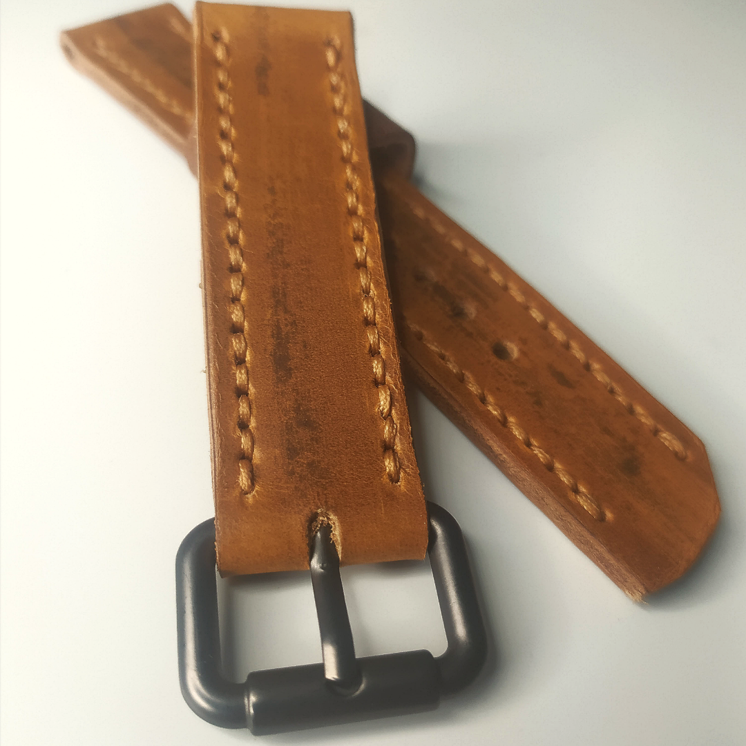 Wrist Bound 22mm Distressed Light Brown Leather/Light Brown Stitching