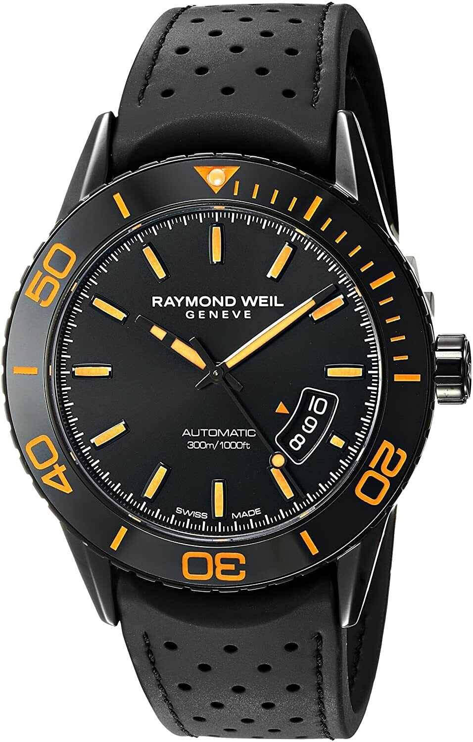 Pre-Owned Raymond Weil Freelancer Automatic Black Dial Men's Watch 2760-SB2-20001