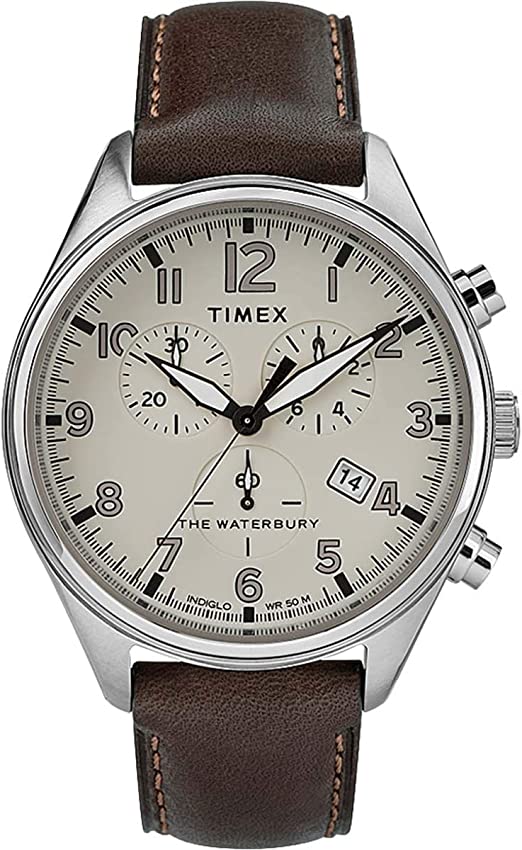 Timex The Waterbury Chronograph Beige Dial Men's Watch TXTW2R88200