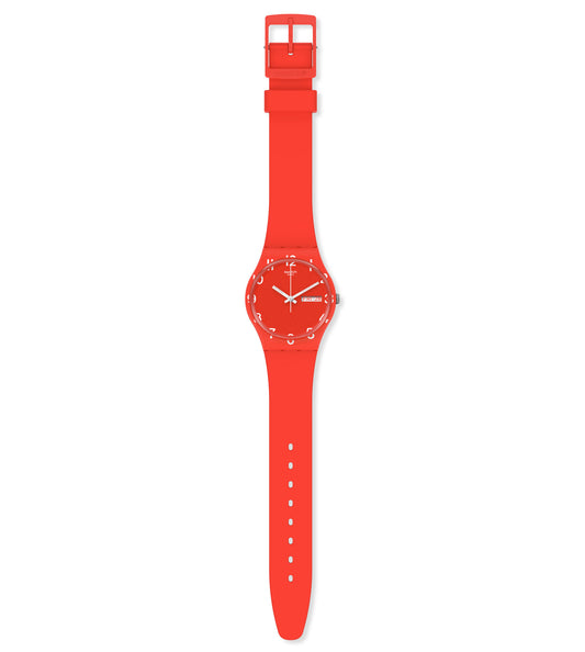 SWATCH Over Red Quartz Red Dial Red Silicone Unisex Watch GR713