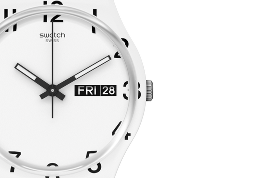 Swatch Over White Quartz White Dial Unisex Watch GW716