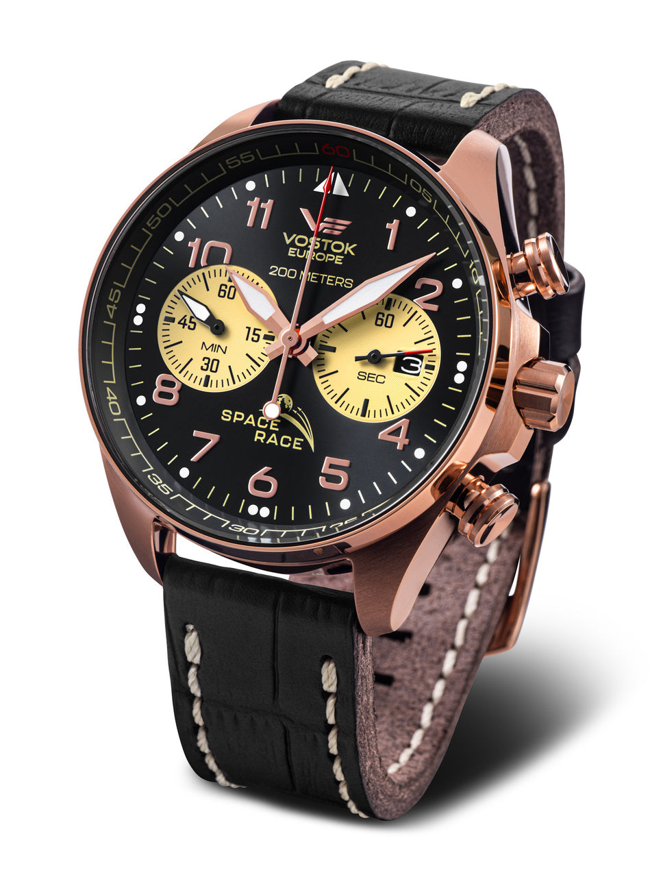 Vostok-Europe Space Race Chronograph Watch on Leather 6S21/325B668