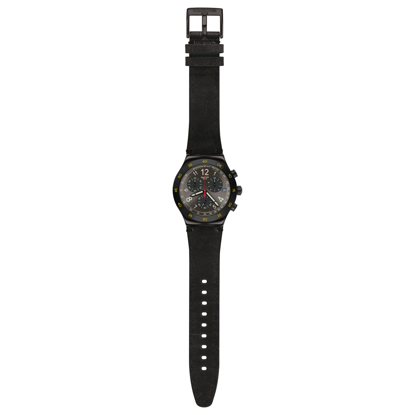 Swatch Vidi Chronograph Quartz Black Dial Men's Watch YVB410