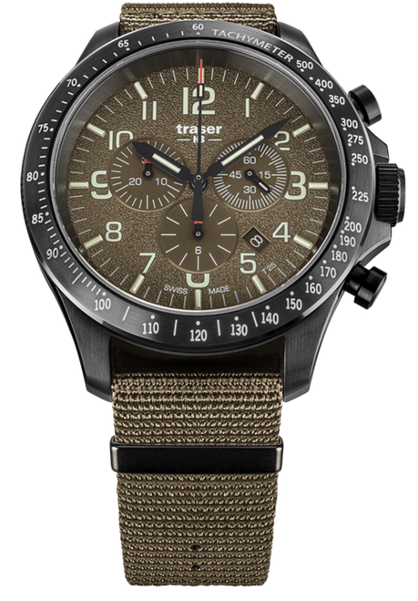 Traser P67 Officer Pro Chronograph Khaki Swiss-Made Tritium Watch 109459