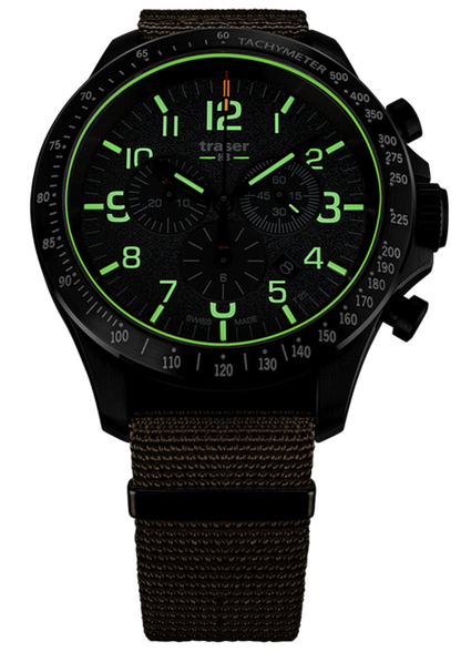Traser P67 Officer Pro Chronograph Khaki Swiss-Made Tritium Watch 109459