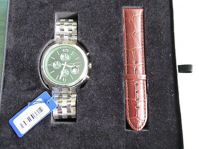 Pre-Owned Jerome LeMars JL5557B Green Dial Stainless Steel Watch.
