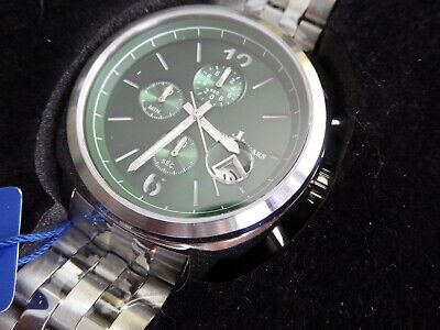 Buy Men s Watches Pre Owned Jerome LeMars JL5557B Green Dial Stainless Steel Watch ZB Watches